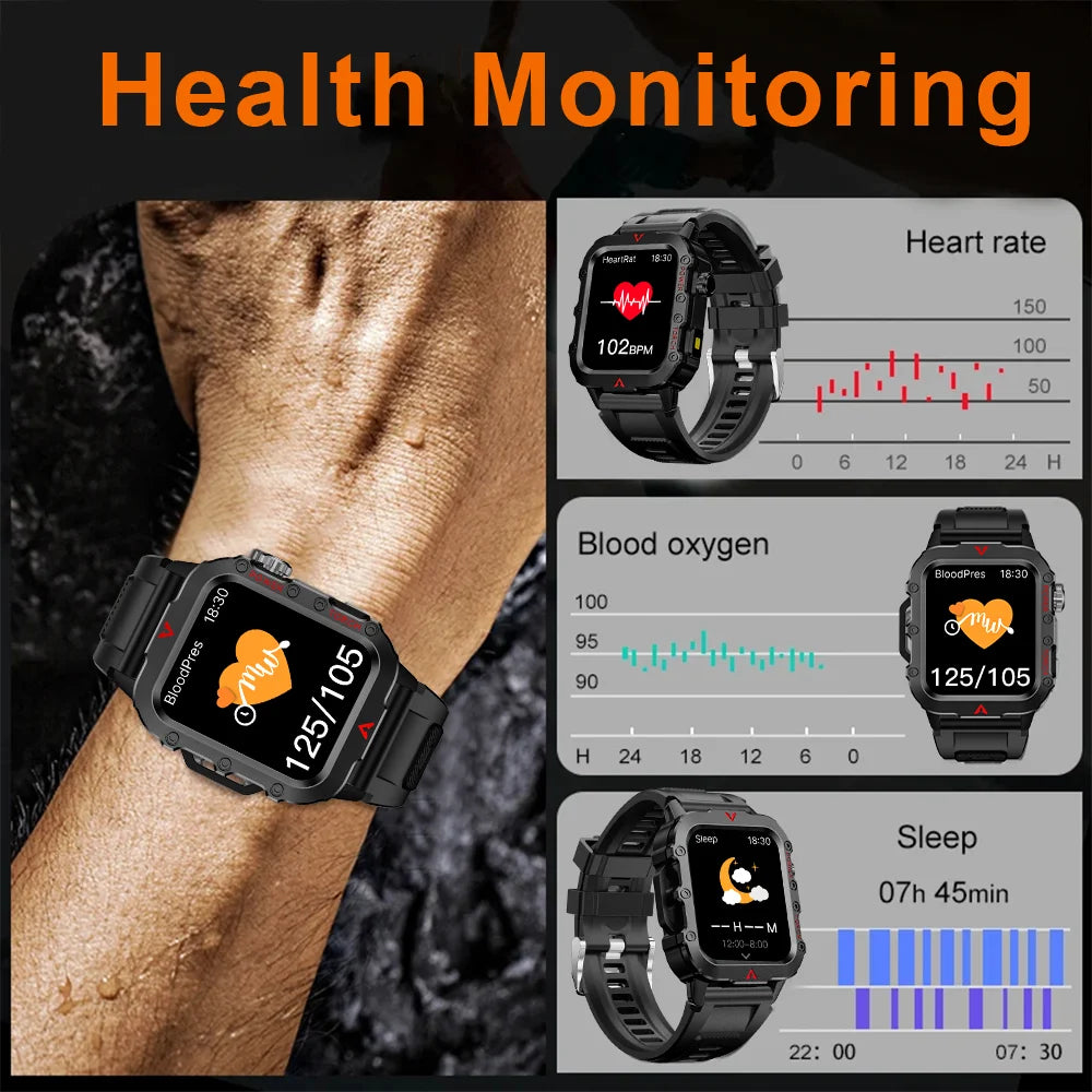 Smartwatch LED Flashlight Bluetooth Fitness Tracker