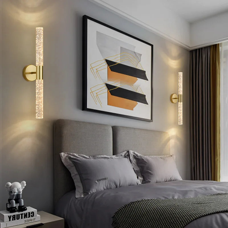 Modern LED Wall Light – Crystal Bubble Design